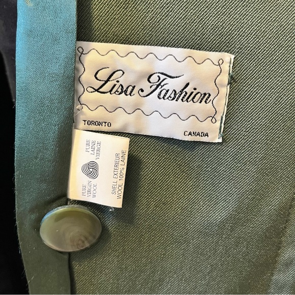 Vintage Persian preppy forest green trench coat 100% virgin wool size large - Picture 4 of 9